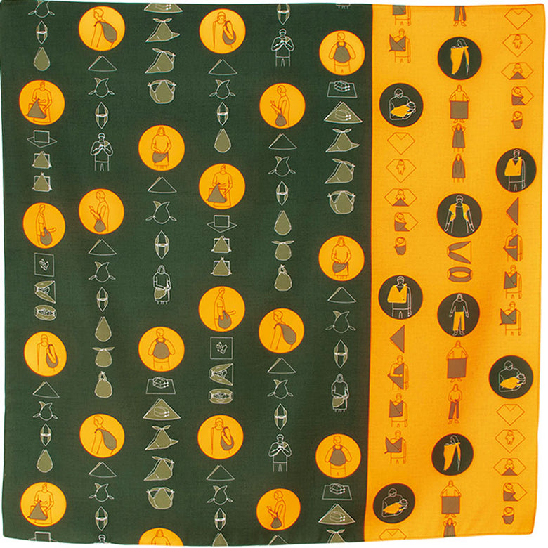 Aquadrop Water-repellent Furoshiki (100 cm) - Rescue Green