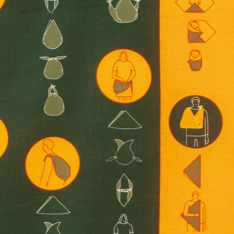 Aquadrop Water-repellent Furoshiki (100 cm) - Rescue Green