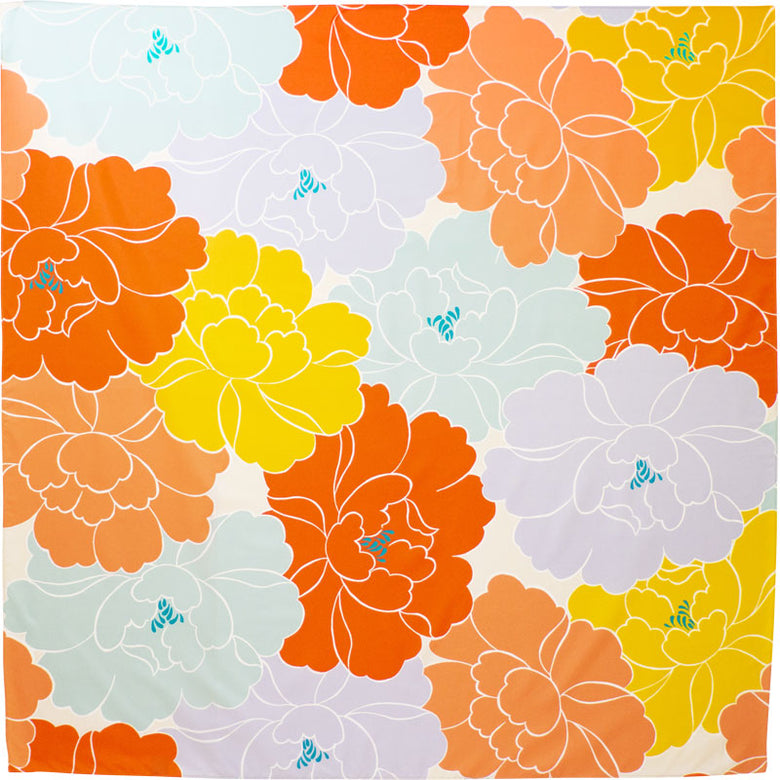 Aquadrop Water-repellent Furoshiki (100 cm) - Adeline Klam | Peony Orange