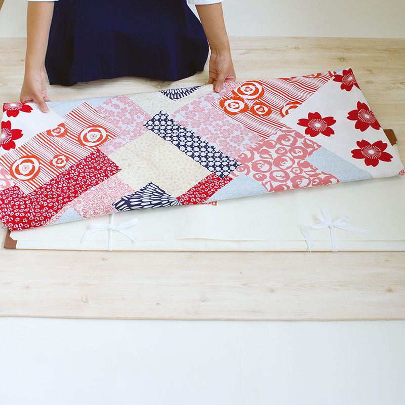 Cotton Furoshiki (150 cm) - Haregi-Tsutsumi Hana-Zukushi Red