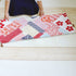Cotton Furoshiki (150 cm) - Haregi-Tsutsumi Hana-Zukushi Red