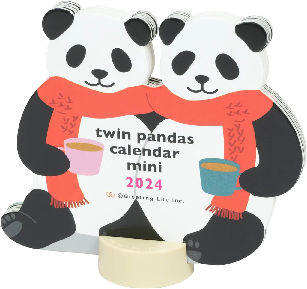 Mini Diecut Calendar - Twin Pandas