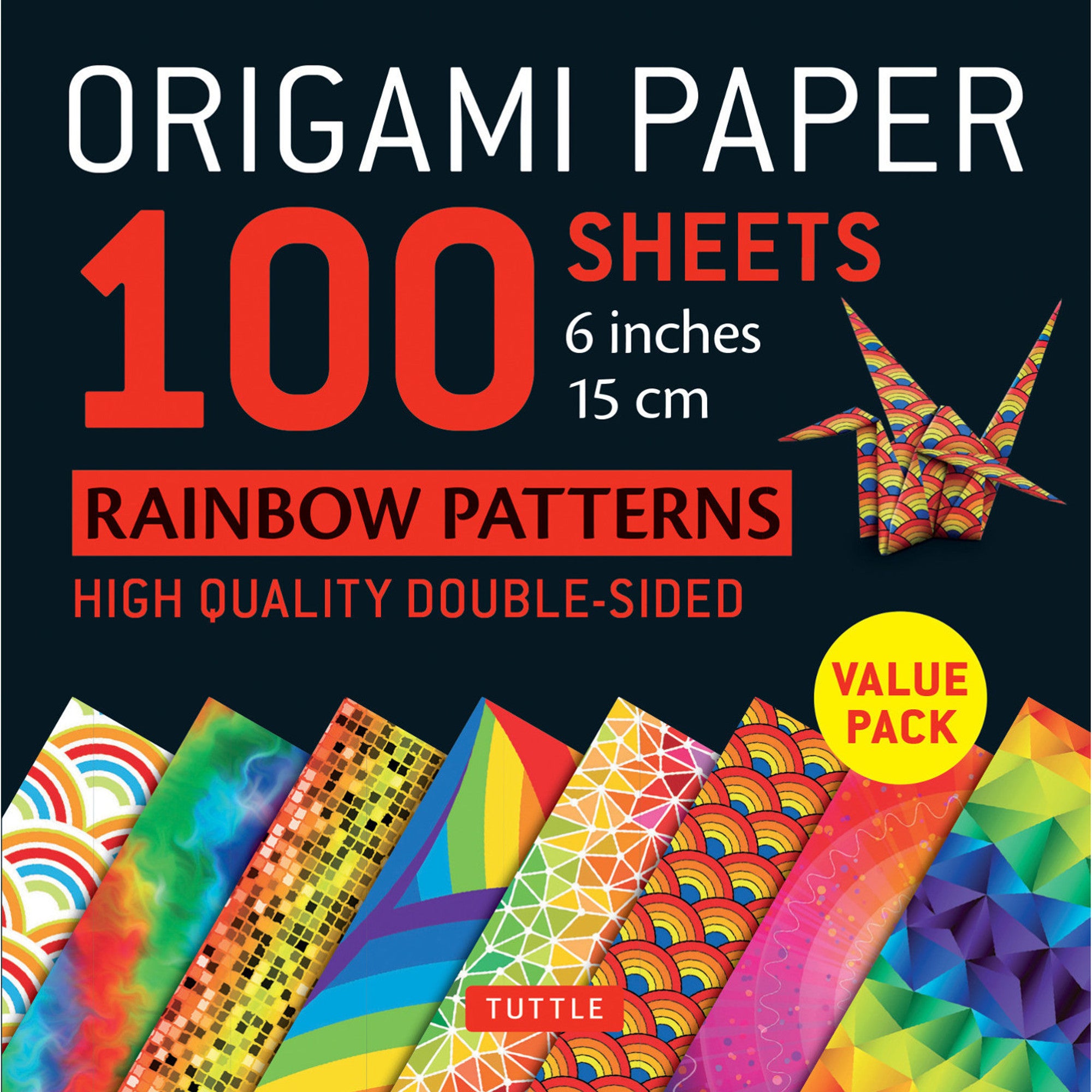 100 Sheets Rainbow Patterns Origami Paper