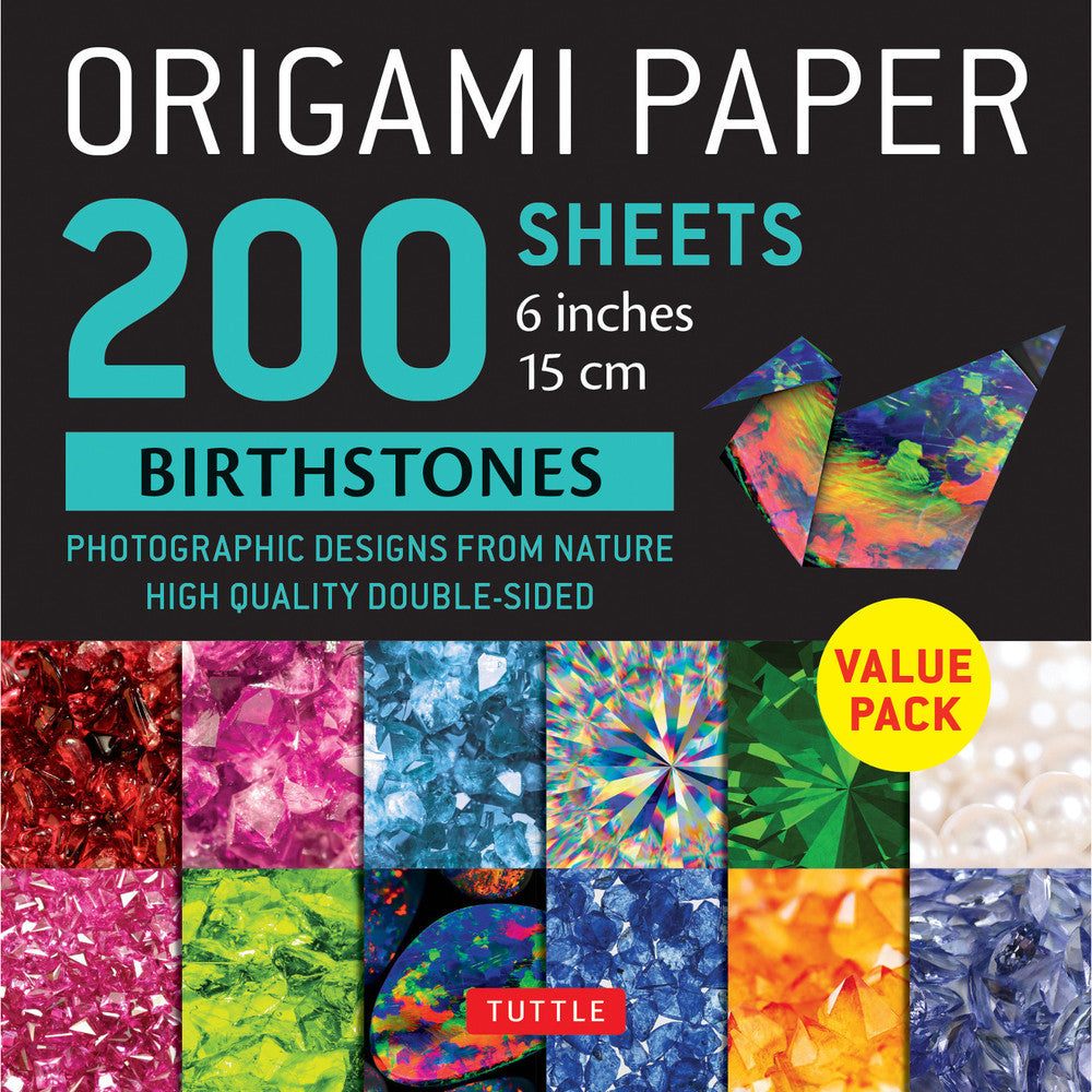 200 Sheets Birthstones Origami Paper