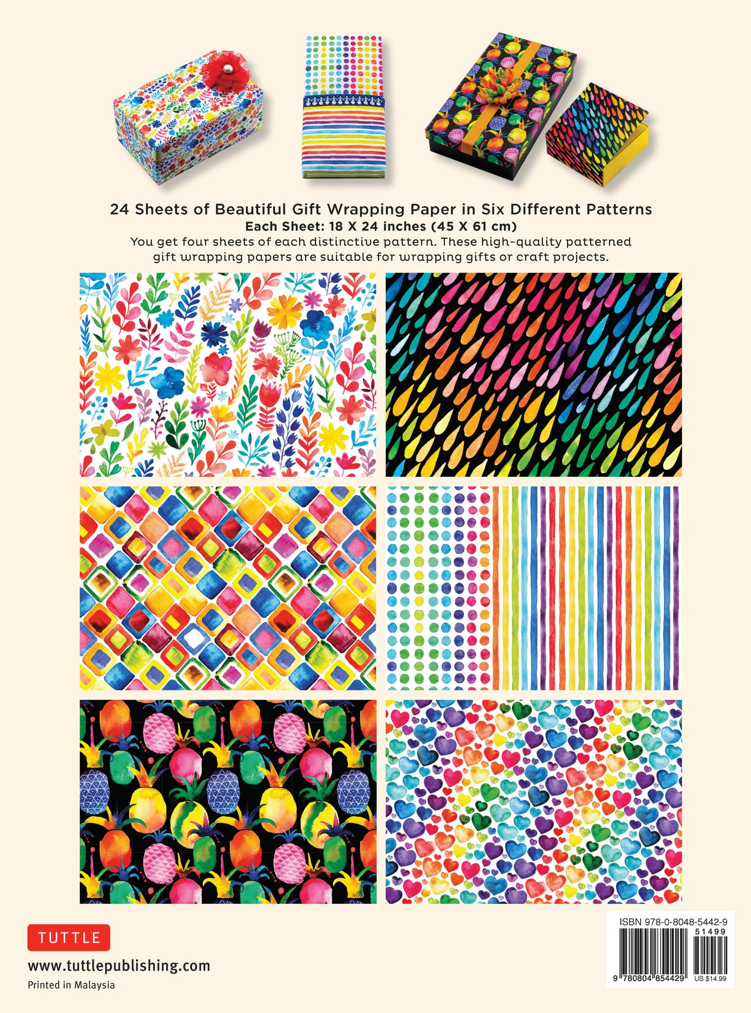 Rainbow Watercolors Gift Wrapping Paper