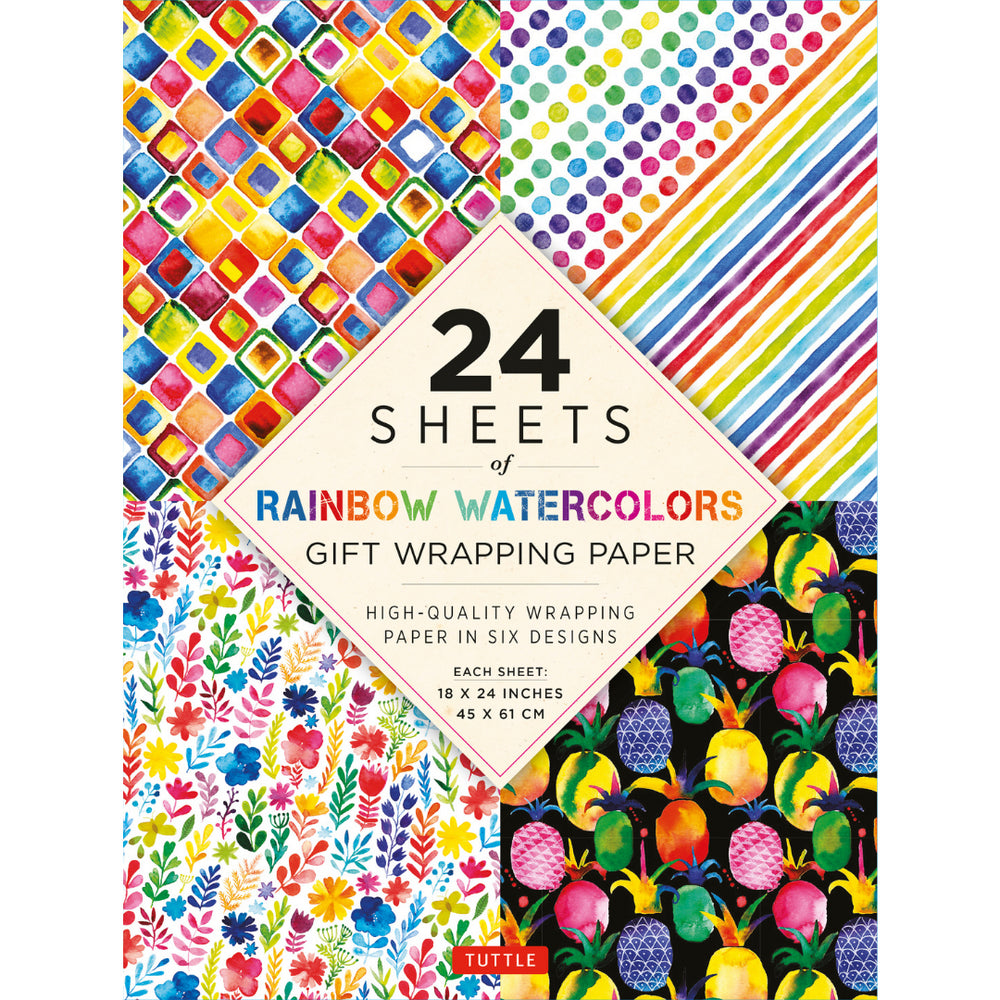 Rainbow Watercolors Gift Wrapping Paper