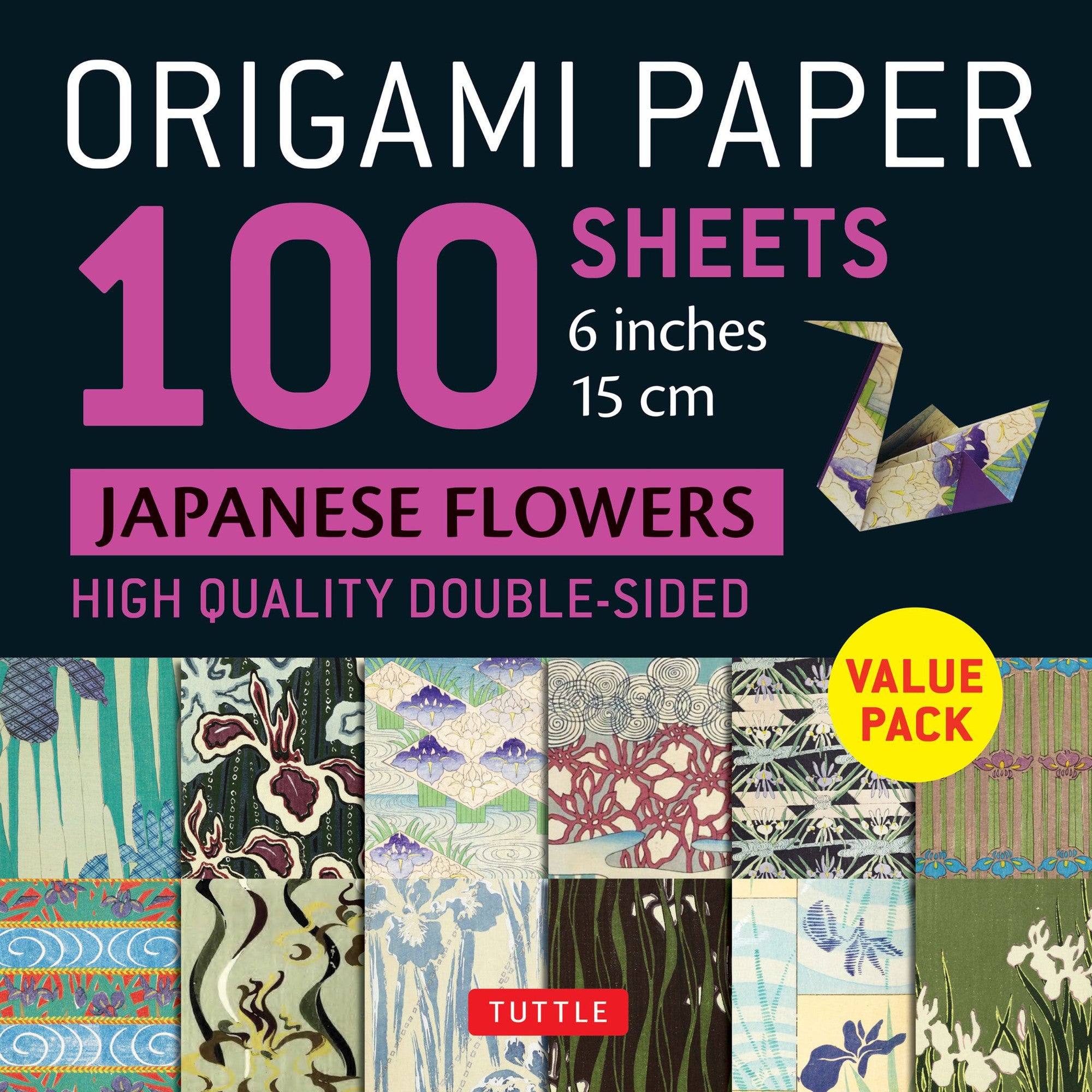 100 Sheets Japanese Flowers Origami Paper
