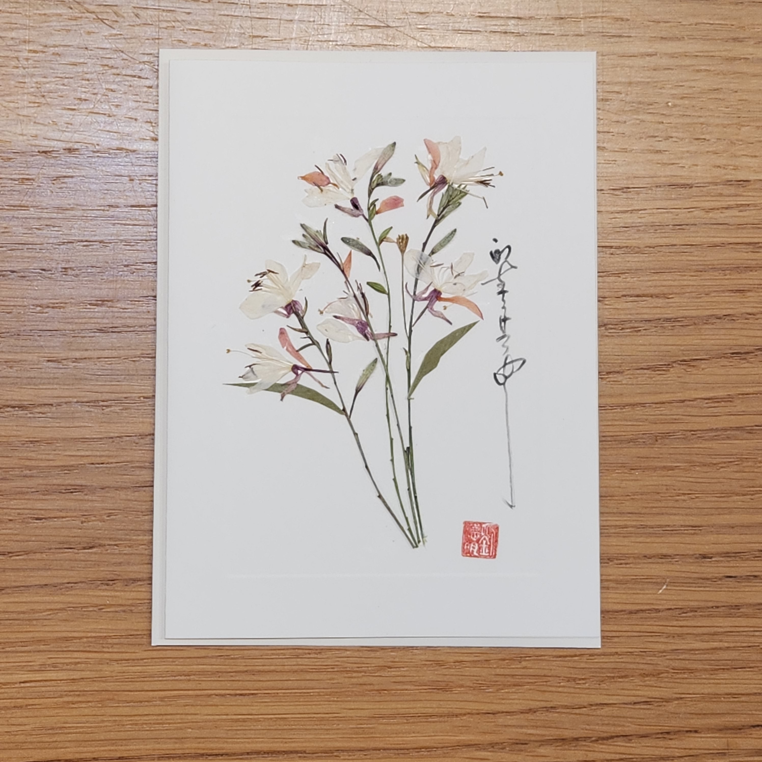 Garden White Fuschia Flower Card