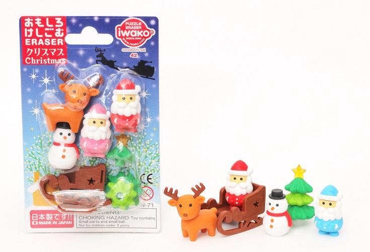 30pcs Christmas Erasers Set, Christmas Tree/santa/snowman