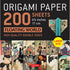 200 Sheets 6.75” Floating World Patterns Origami Paper
