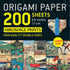 200 Sheets 6.75” Hiroshige Patterns Origami Paper
