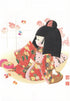 Japanese Girl Red Kimono Card