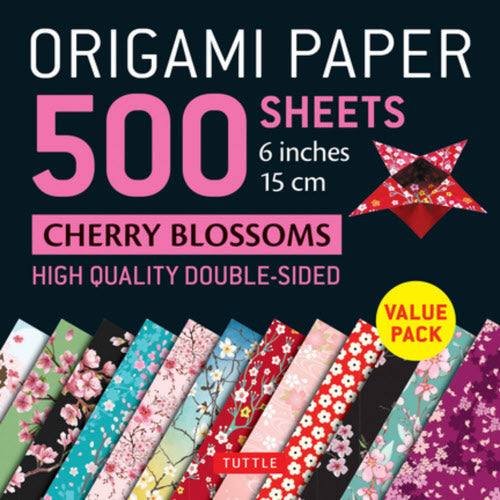 500 Sheets Cherry Blossoms Patterns Origami Paper