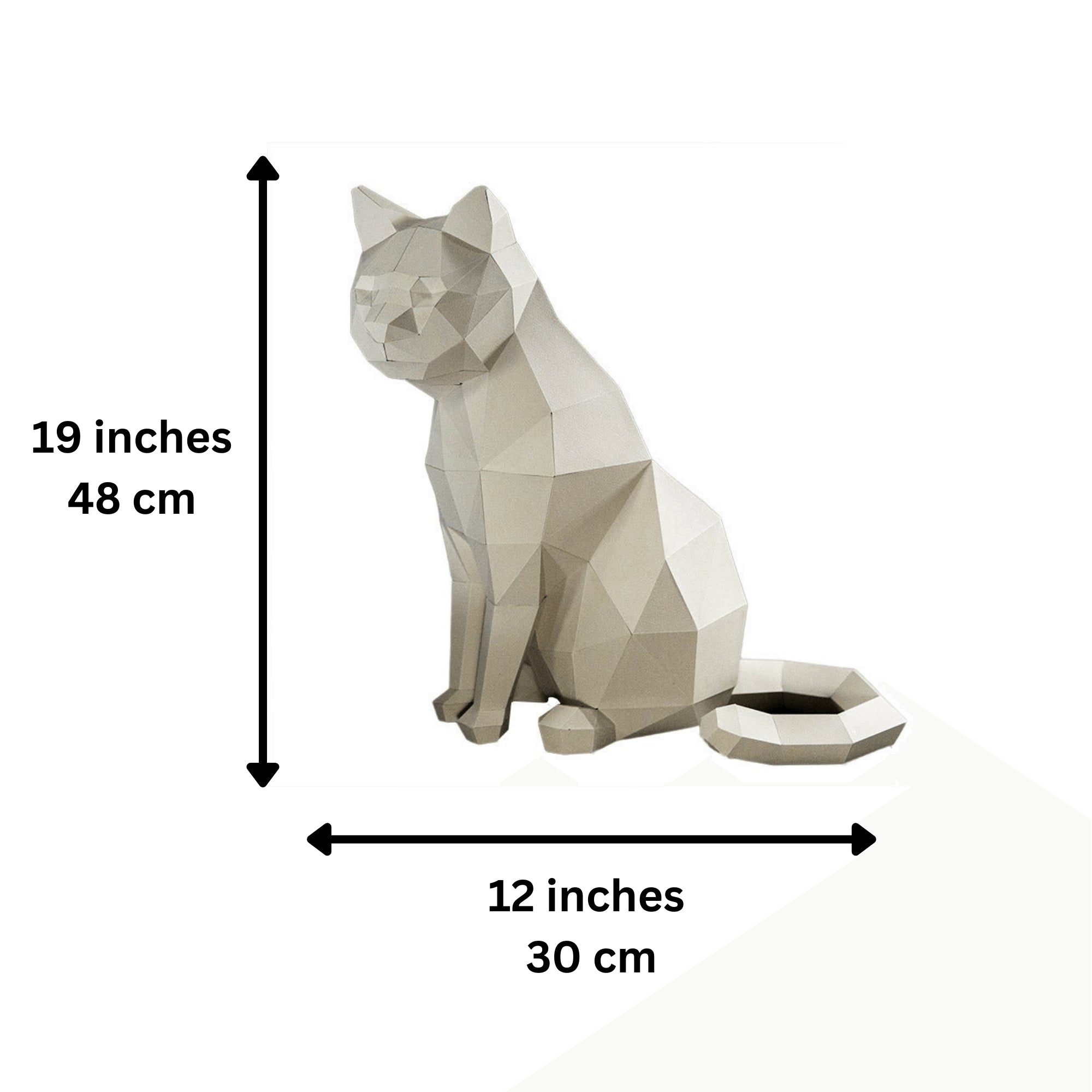 3D Papercraft Standing Art Kit - White Cat