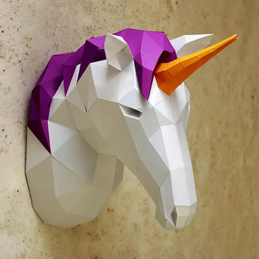 3D Papercraft Wall Art Kit - Unicorn