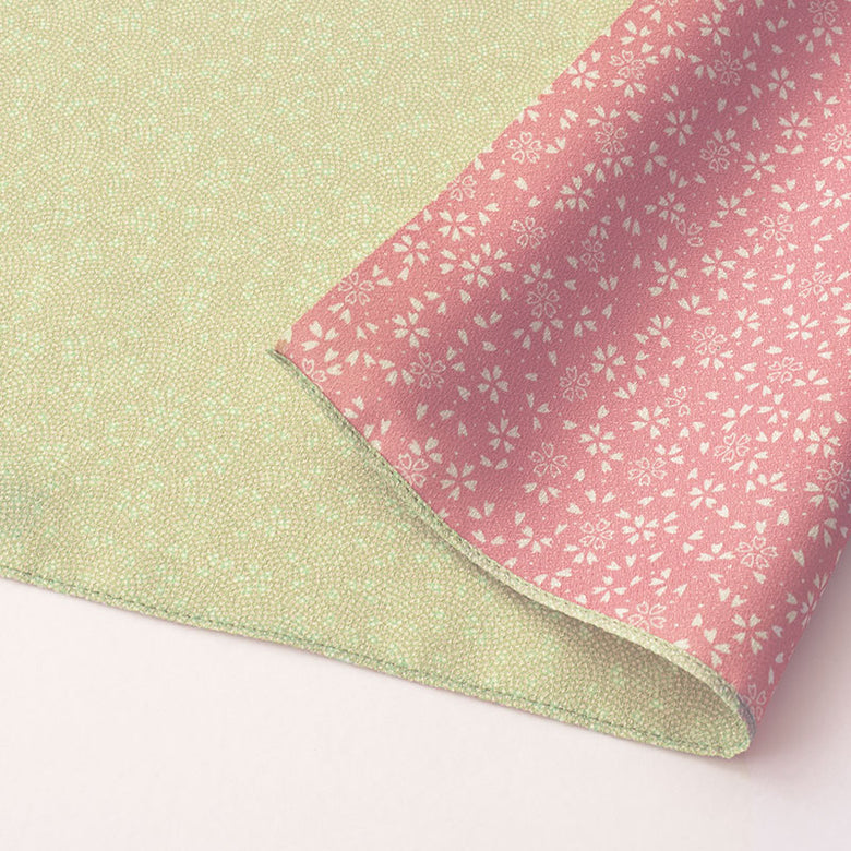 Polyester Amunzen Reversible (45cm) || Fine Sharkskin Pattern/Sakura || Light Green/Pink