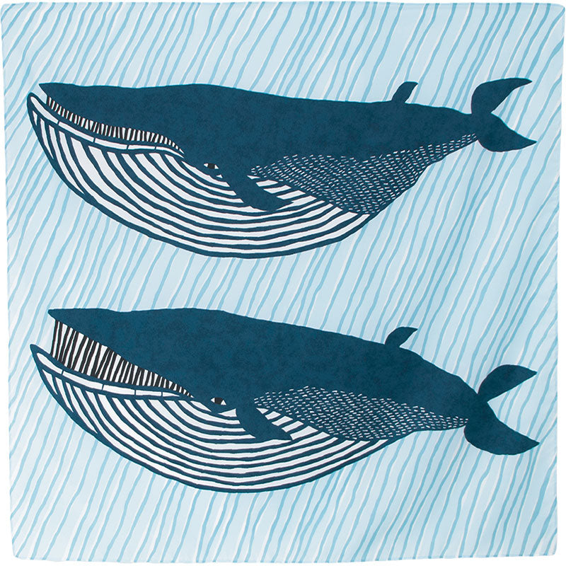 Aquadrop Water-repellent Furoshiki (100 cm) - Kata Kata Whale Blue