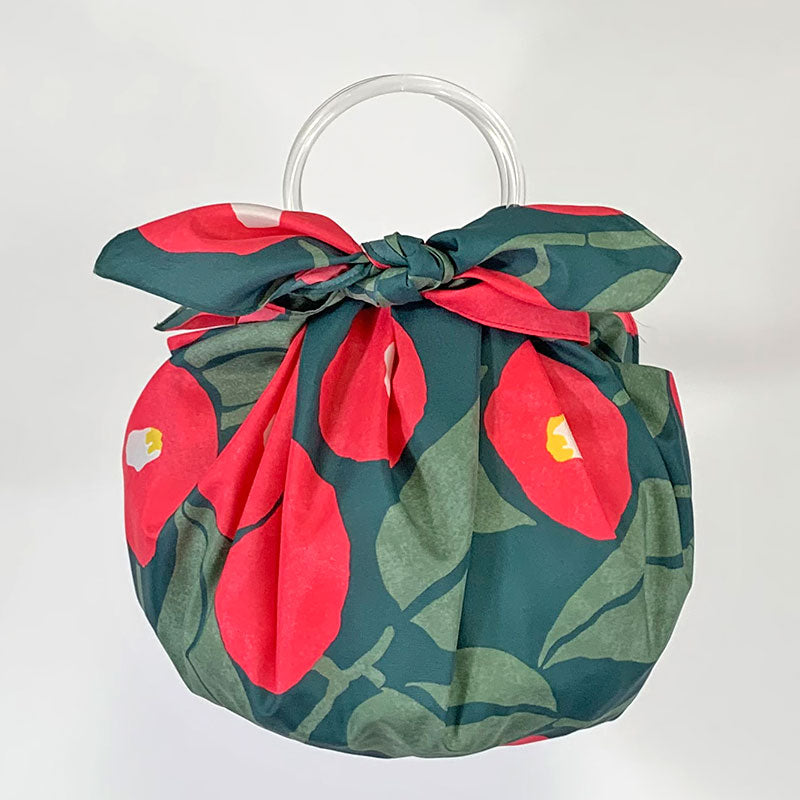 Aquadrop Water-repellent Furoshiki (100 cm) - Yumeji Takehisa Camellia Green