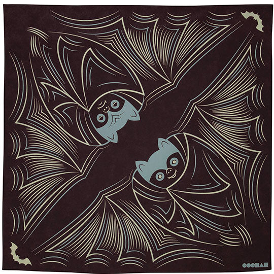 Aquadrop Water-Repellant Furoshiki (70 cm) - Hanging Cochae | Bat - Dark Brown