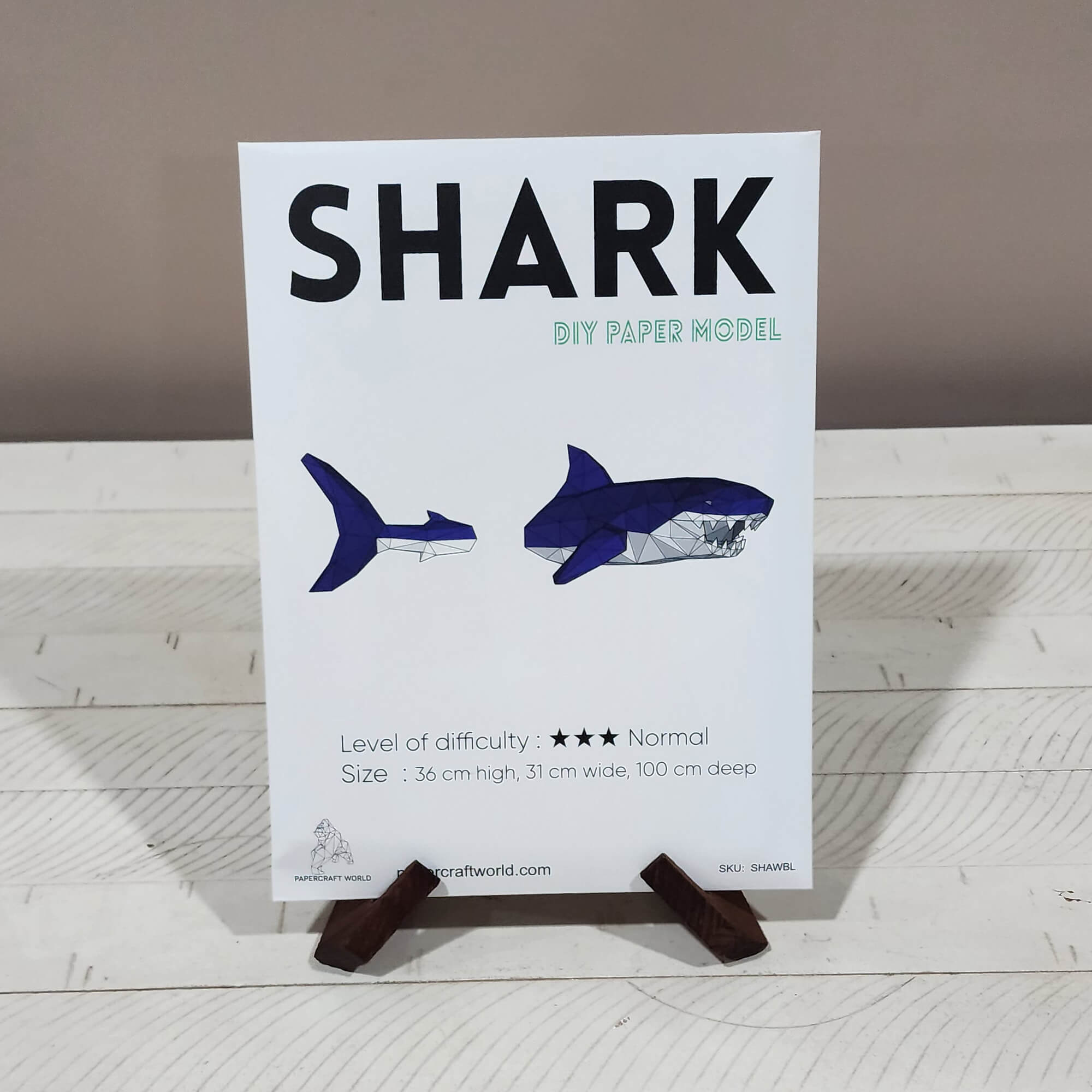 3D Papercraft Wall Art Kit - Shark