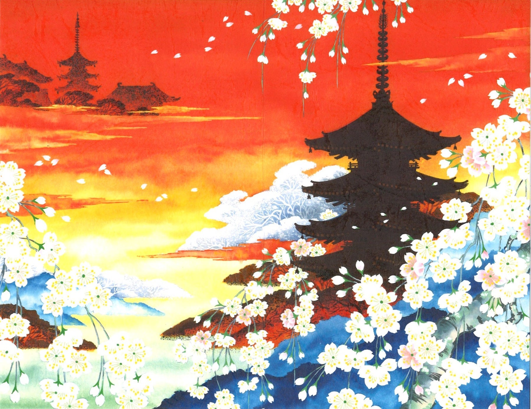 Sun Set: Temple & Sakura
