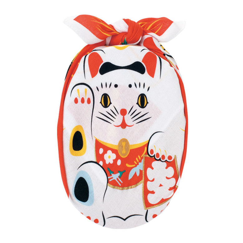 Cotton Furoshiki (48 cm) - Fuku Cochae | Manekineko Red