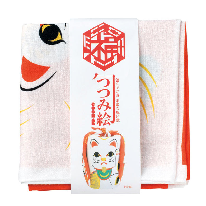 Cotton Furoshiki (48 cm) - Fuku Cochae | Manekineko Red