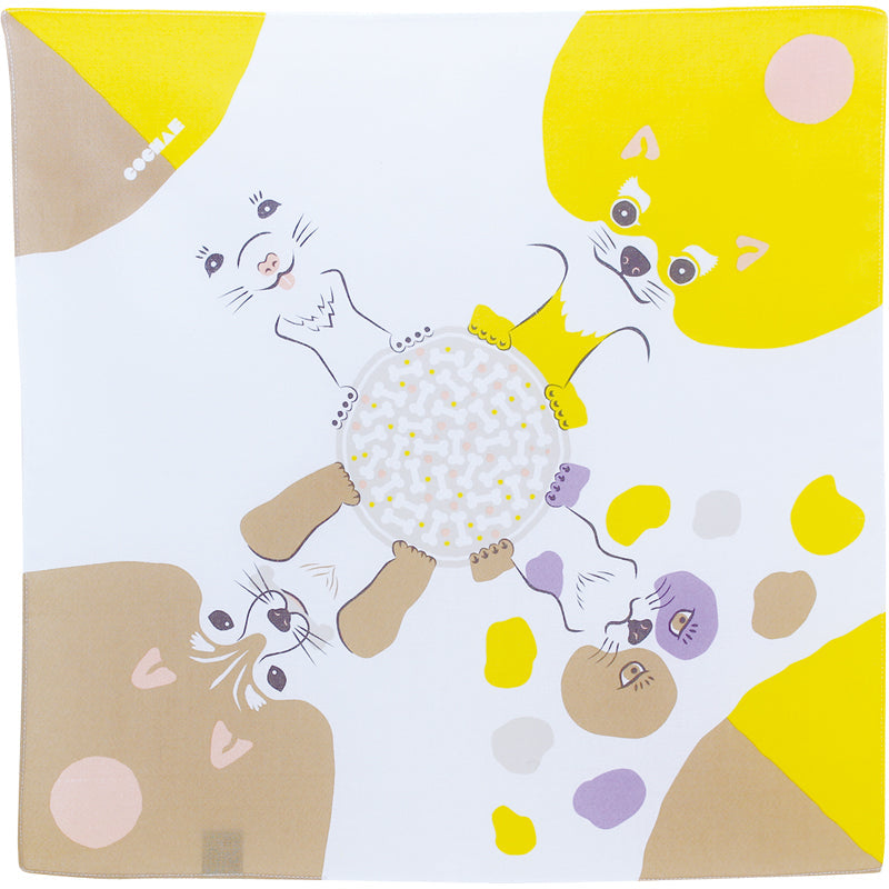 Cotton Furoshiki (48 cm) - Animal Cochae | Dog Beige/Yellow