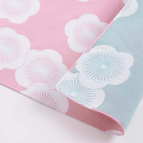 Cotton Furoshiki (48 cm) - Reversible Japanese Apricot Pink/Mint