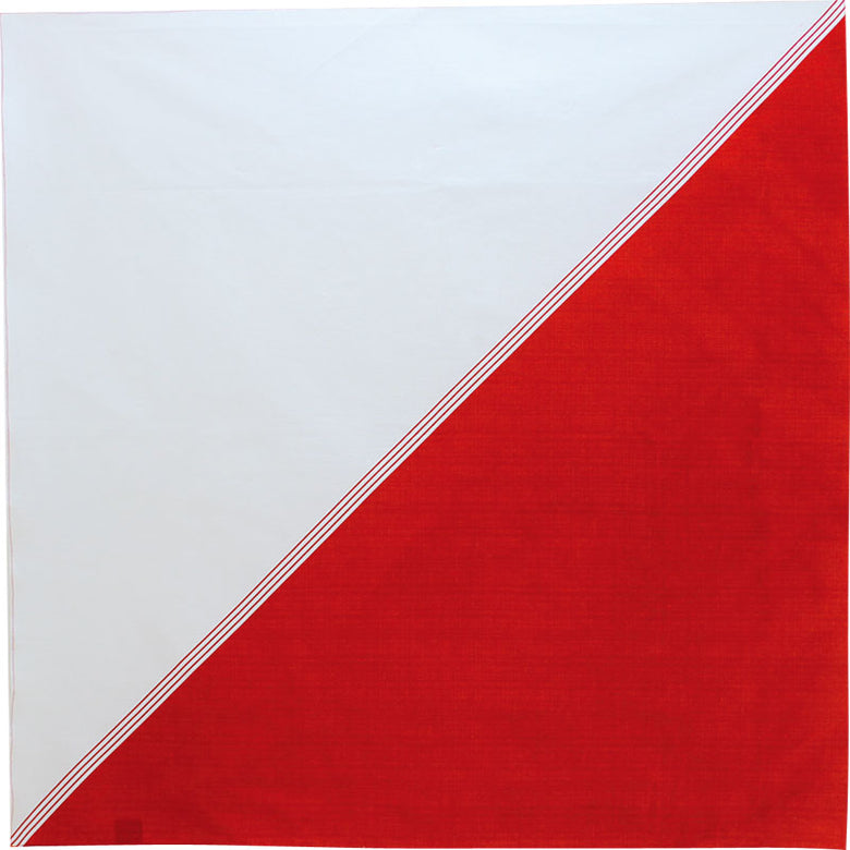 Cotton Furoshiki (70 cm) - Hare Tsutsumi Diagonal Bicolor Red
