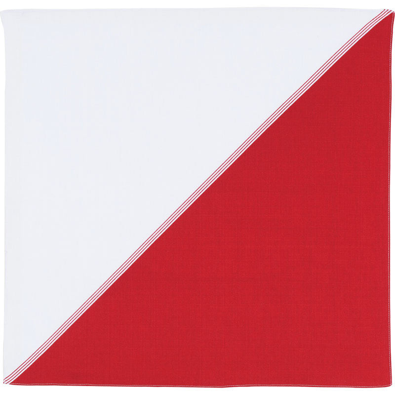 Cotton Furoshiki (50 cm) - Hare Tsutsumi Diagonal Bicolor Red