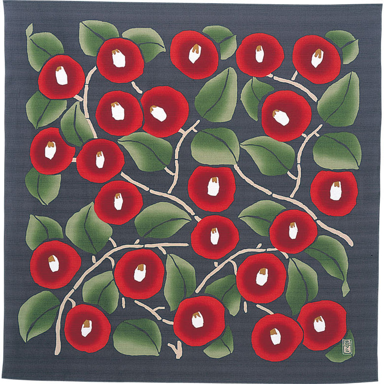 Cotton Furoshiki (90cm) - Yumeji Takehisa | Camellia Gray