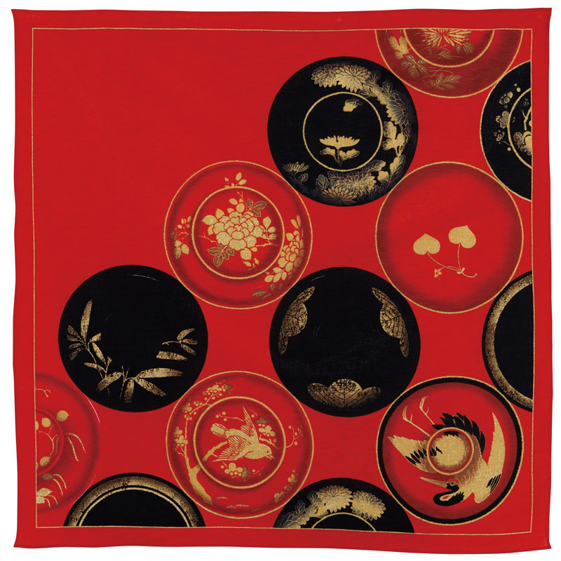 Cotton Furoshiki (58 cm) - Setsugekka Japanese Lacquerware | Red