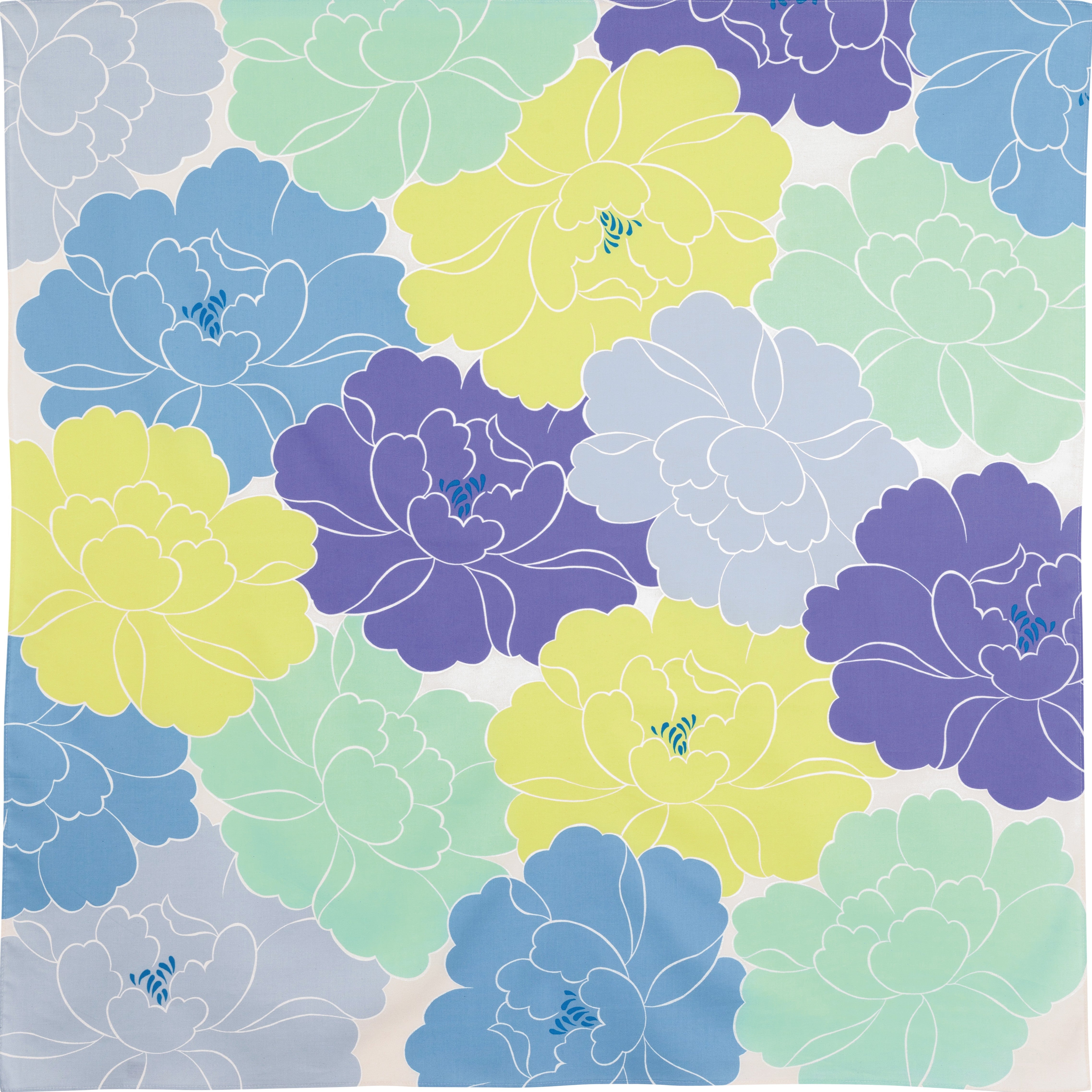 Organic Cotton Furoshiki (100 cm) - Adeline Klam | Peony Blue