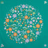Organic Cotton Furoshiki (100 cm) - Adeline Klam | Flower Garden Peacock Green