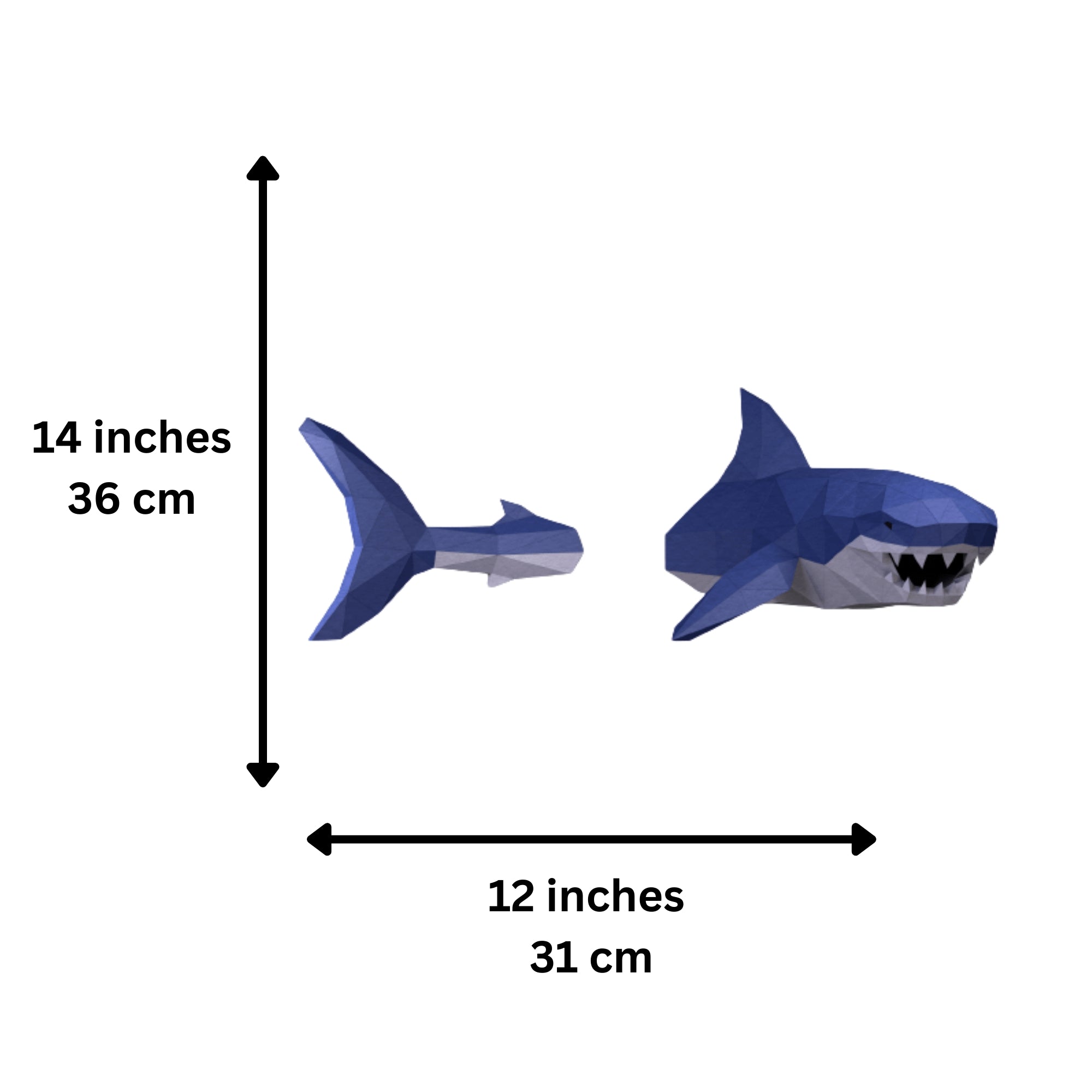 3D Papercraft Wall Art Kit - Shark