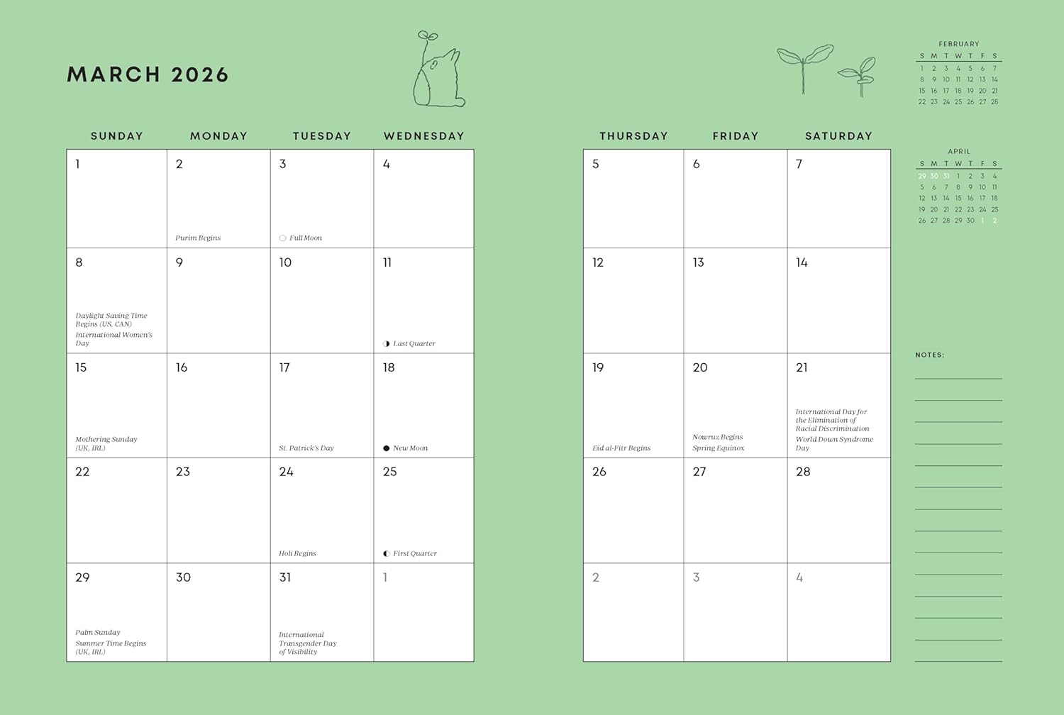 Studio Ghibli My Neighbor Totoro 2026 12-Month Weekly Planner