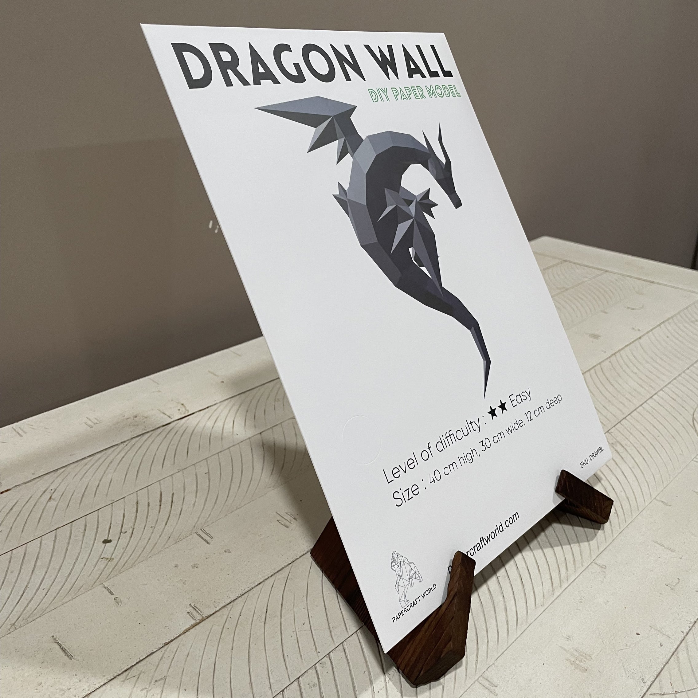 3D Papercraft Wall Art Kit - Dragon