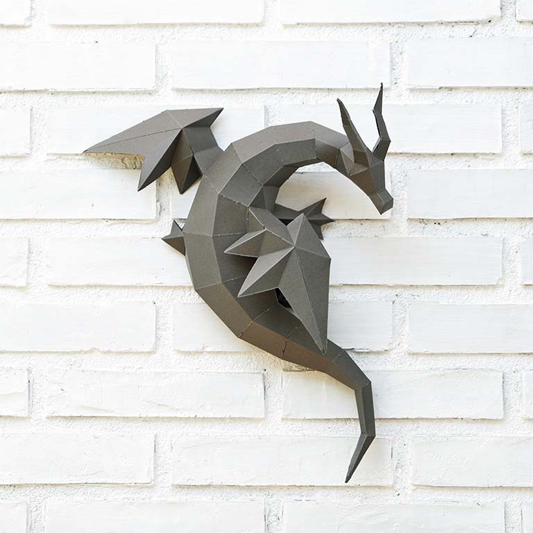 3D Papercraft Wall Art Kit - Dragon