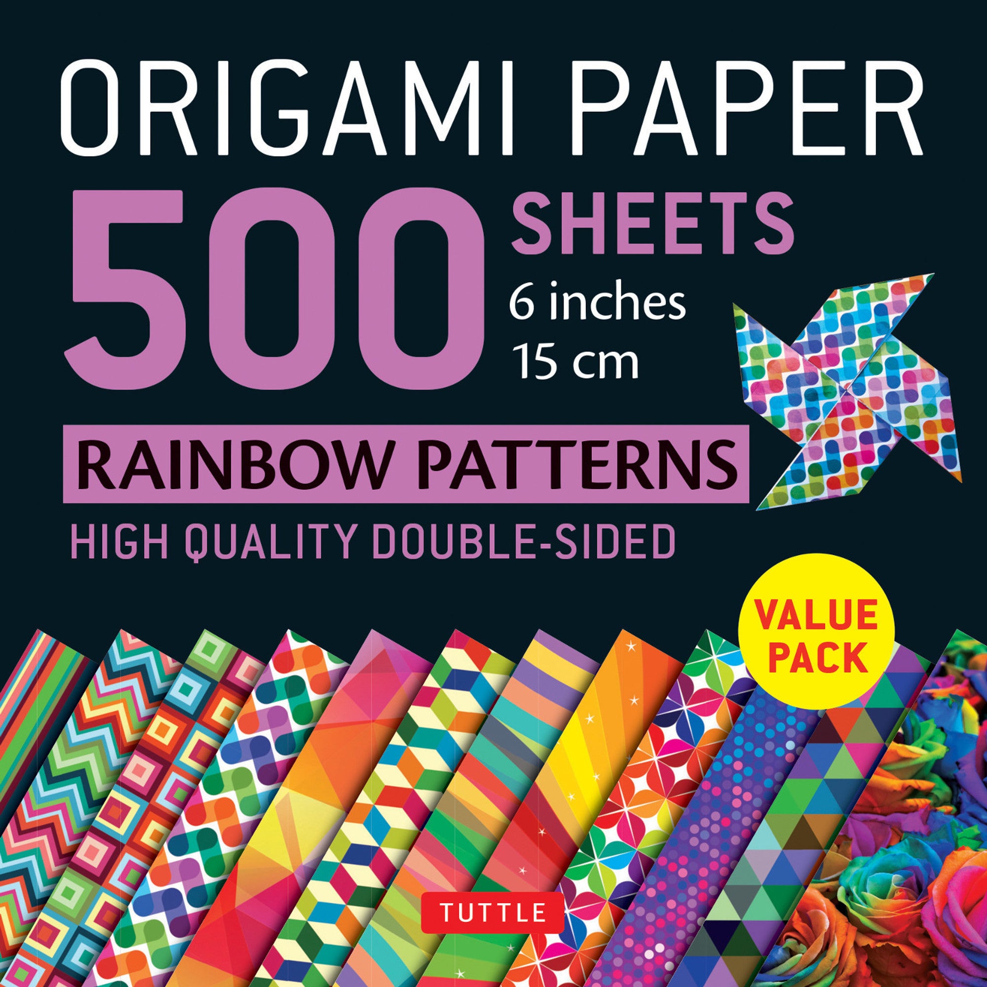 500 Sheets Rainbow Patterns Origami Paper