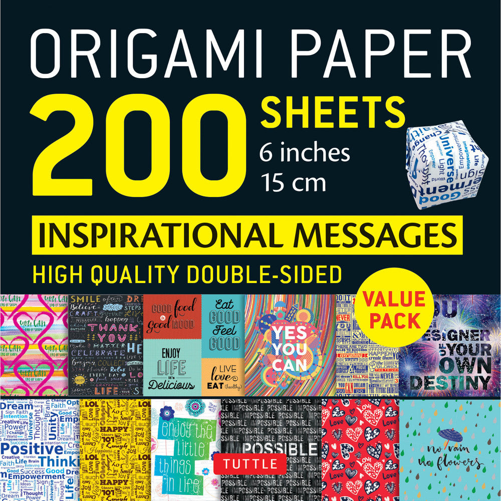 200 Sheets Inspirational Messages Origami Paper