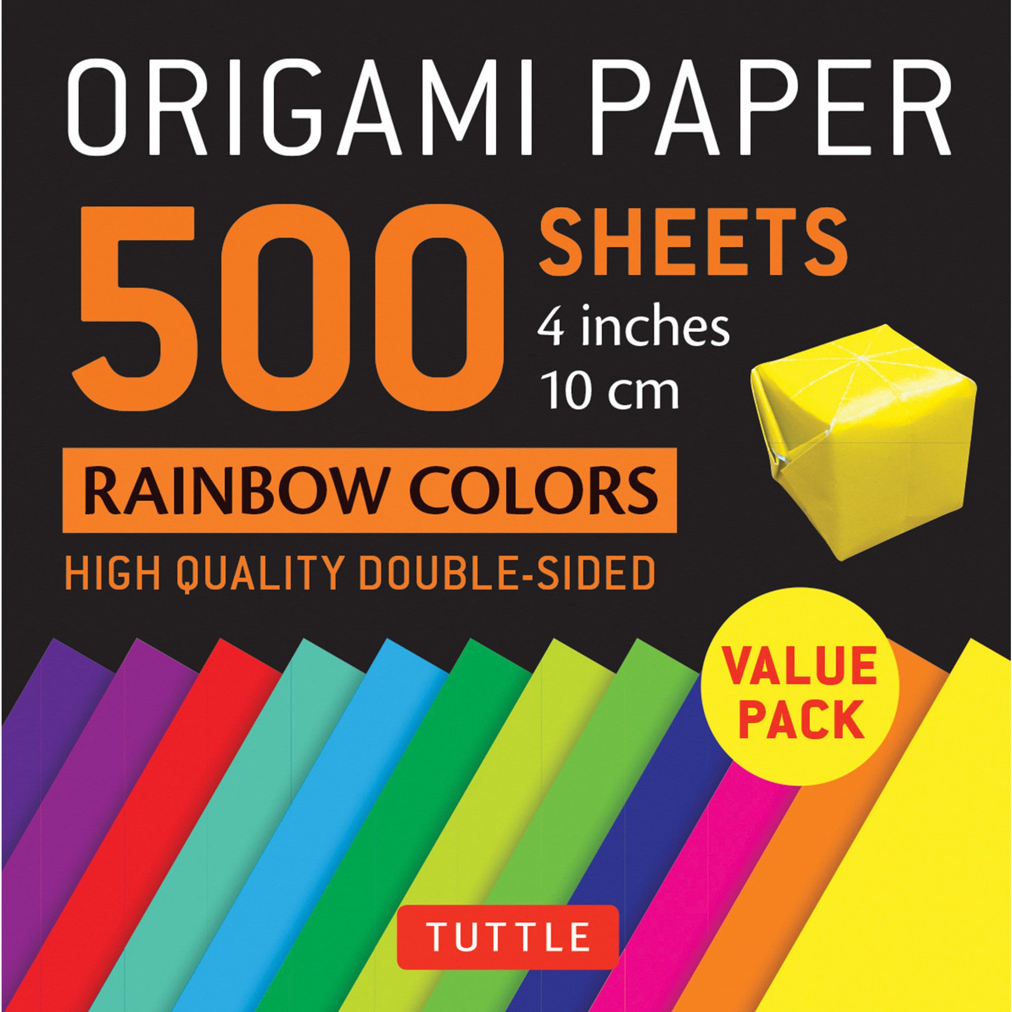 500 Sheets 4” Rainbow Color Duo Origami Paper