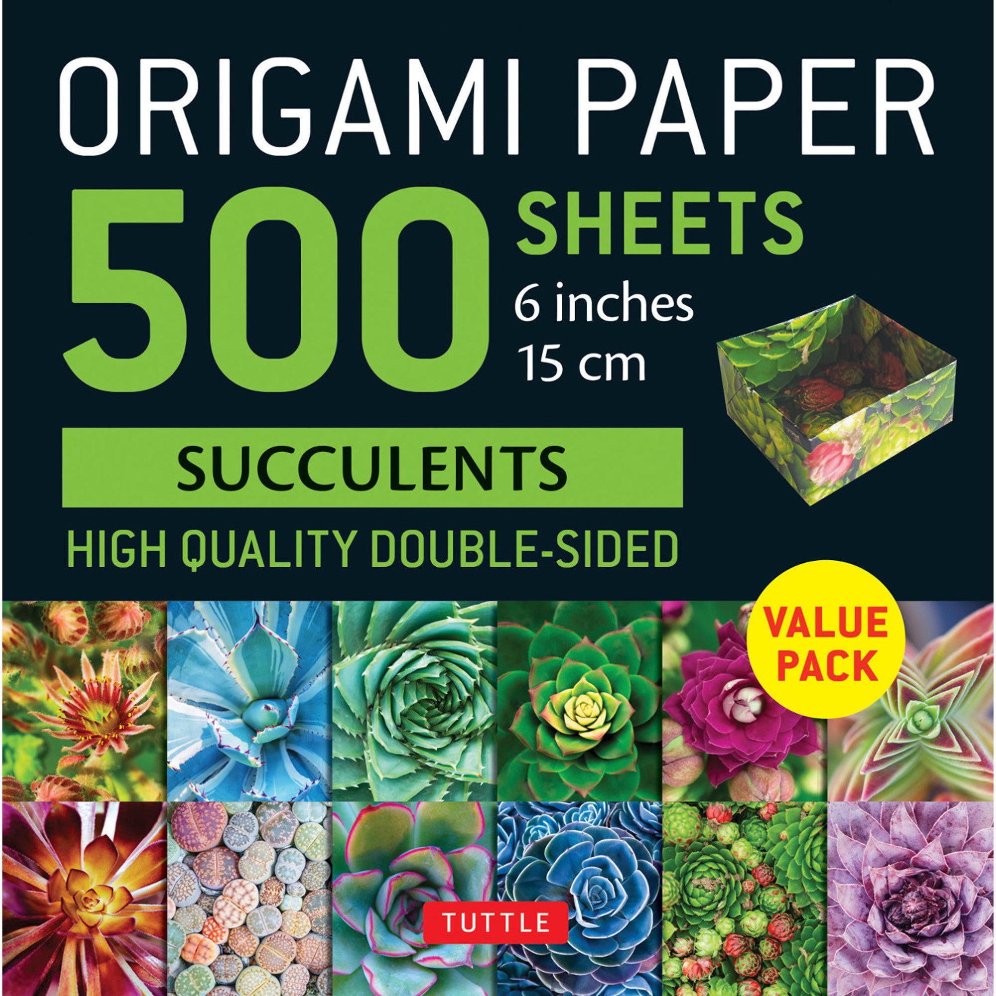 500 Sheets Succulents Origami Paper