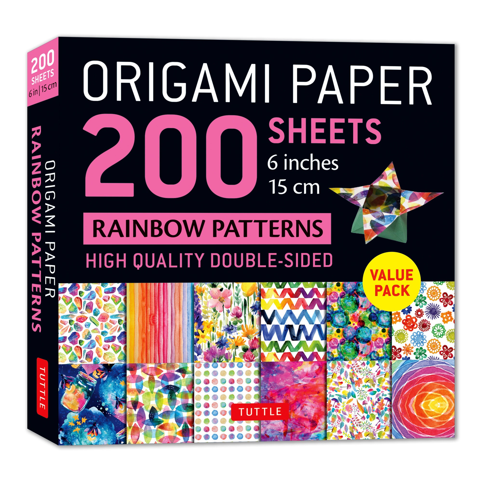 200 Sheets Rainbow Pattern Origami Paper