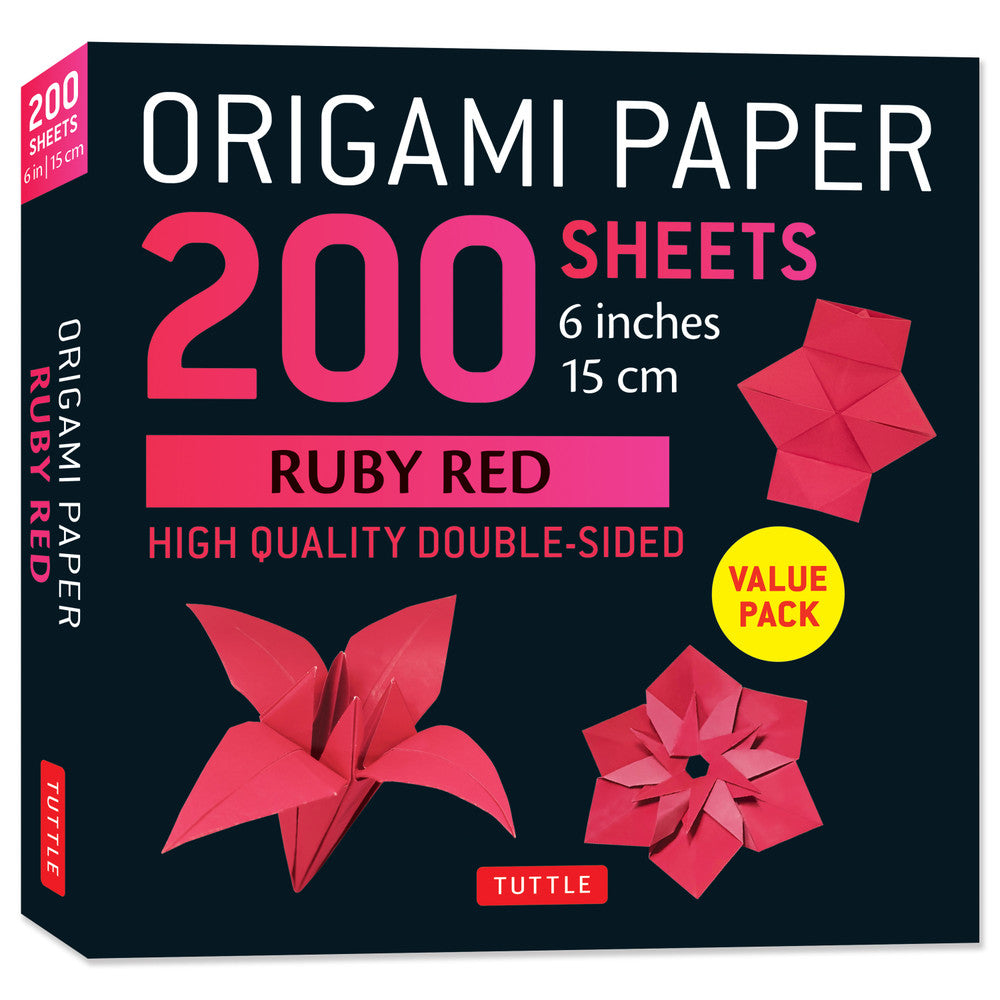 200 Sheets Ruby Red Duo Origami Paper