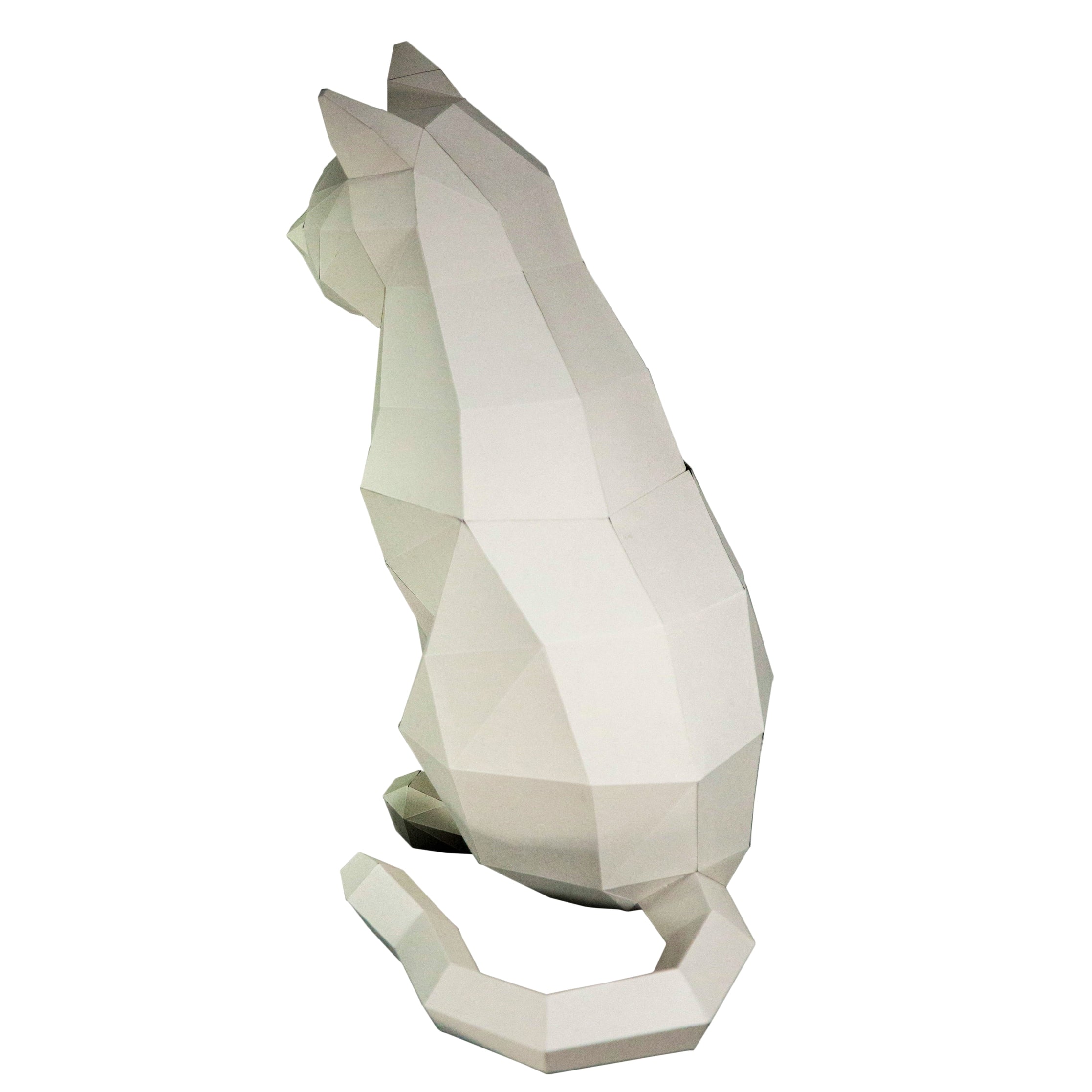 3D Papercraft Standing Art Kit - White Cat