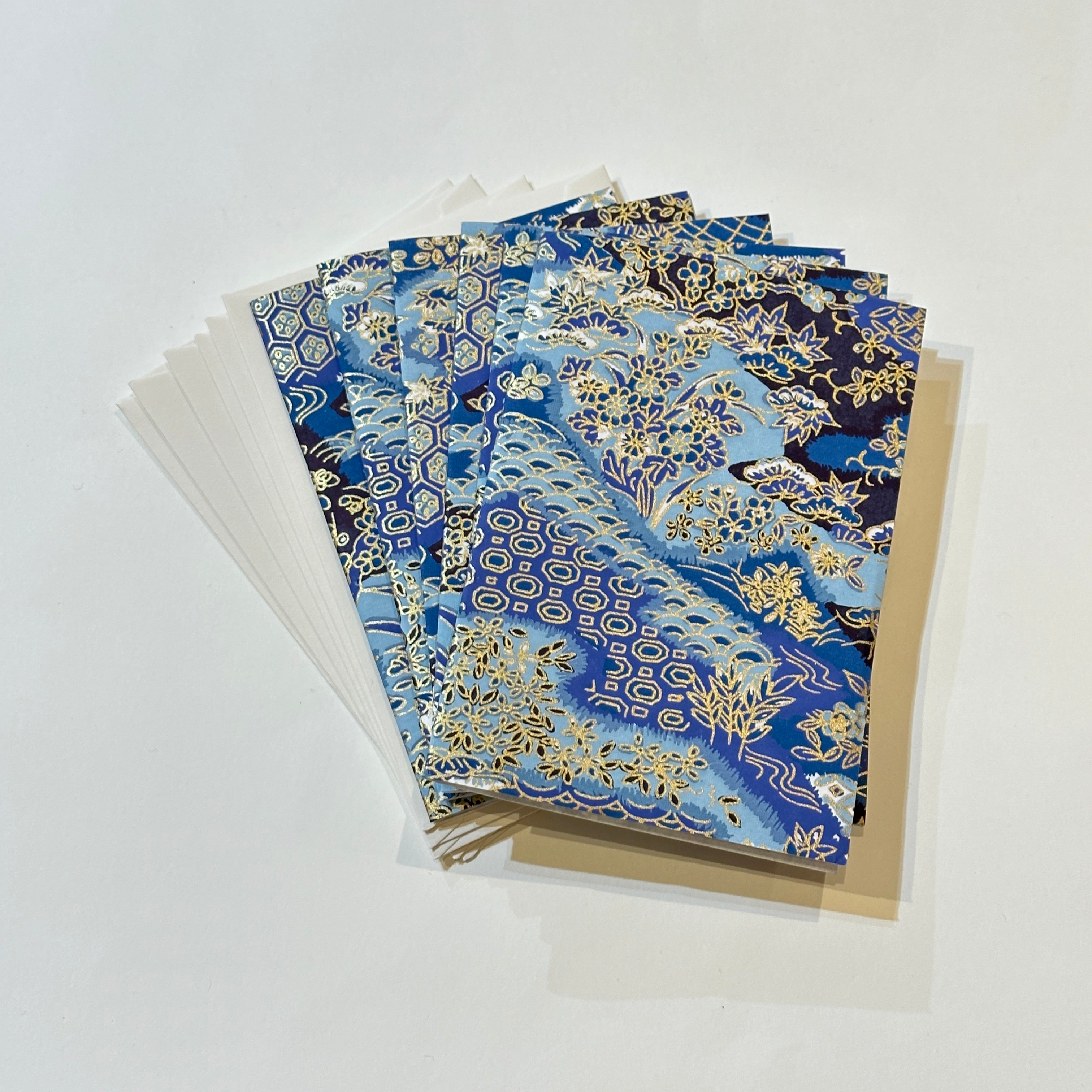 Handmade Boxed Yuzen Cards - Blue Hour
