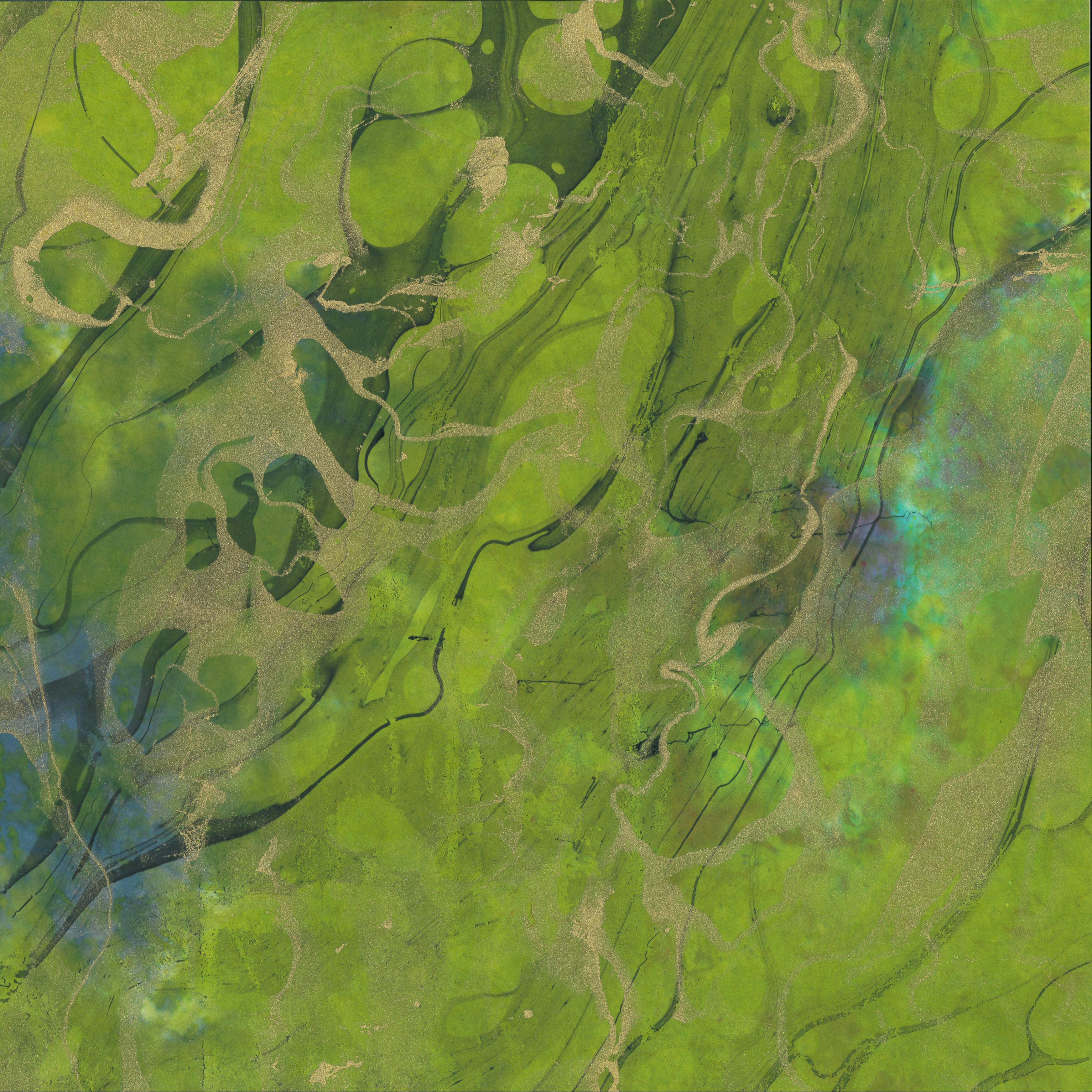 Marbled Momigami Square w/ Methyl Cellulose Treatment
