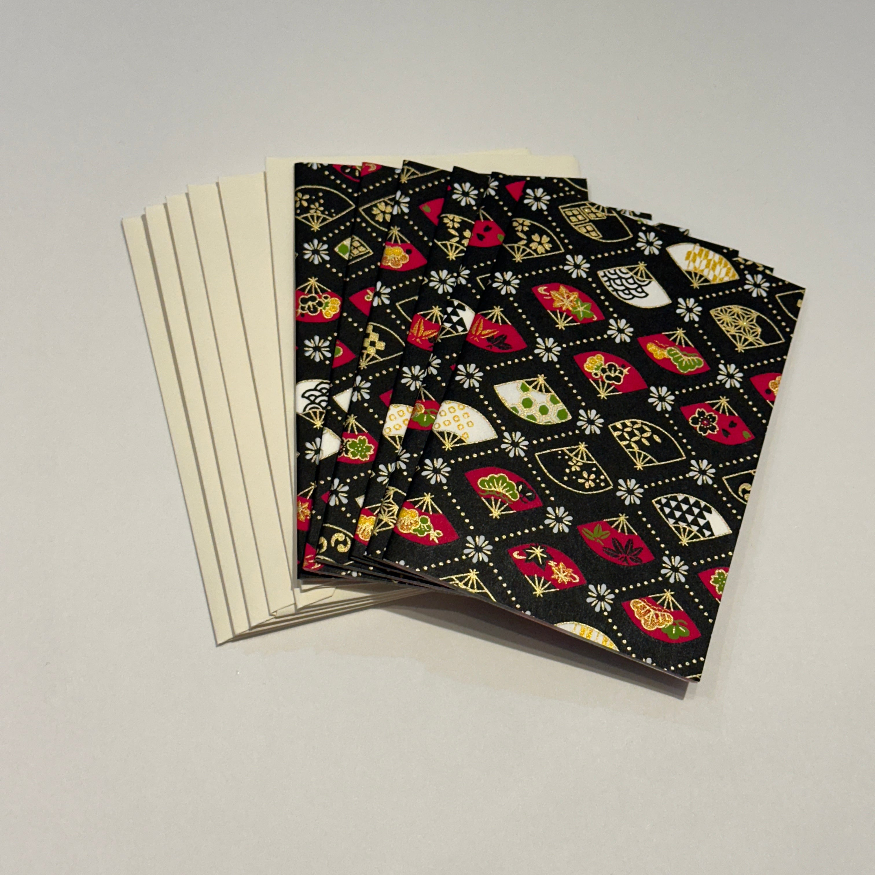 Handmade Boxed Yuzen Cards - Little Fans