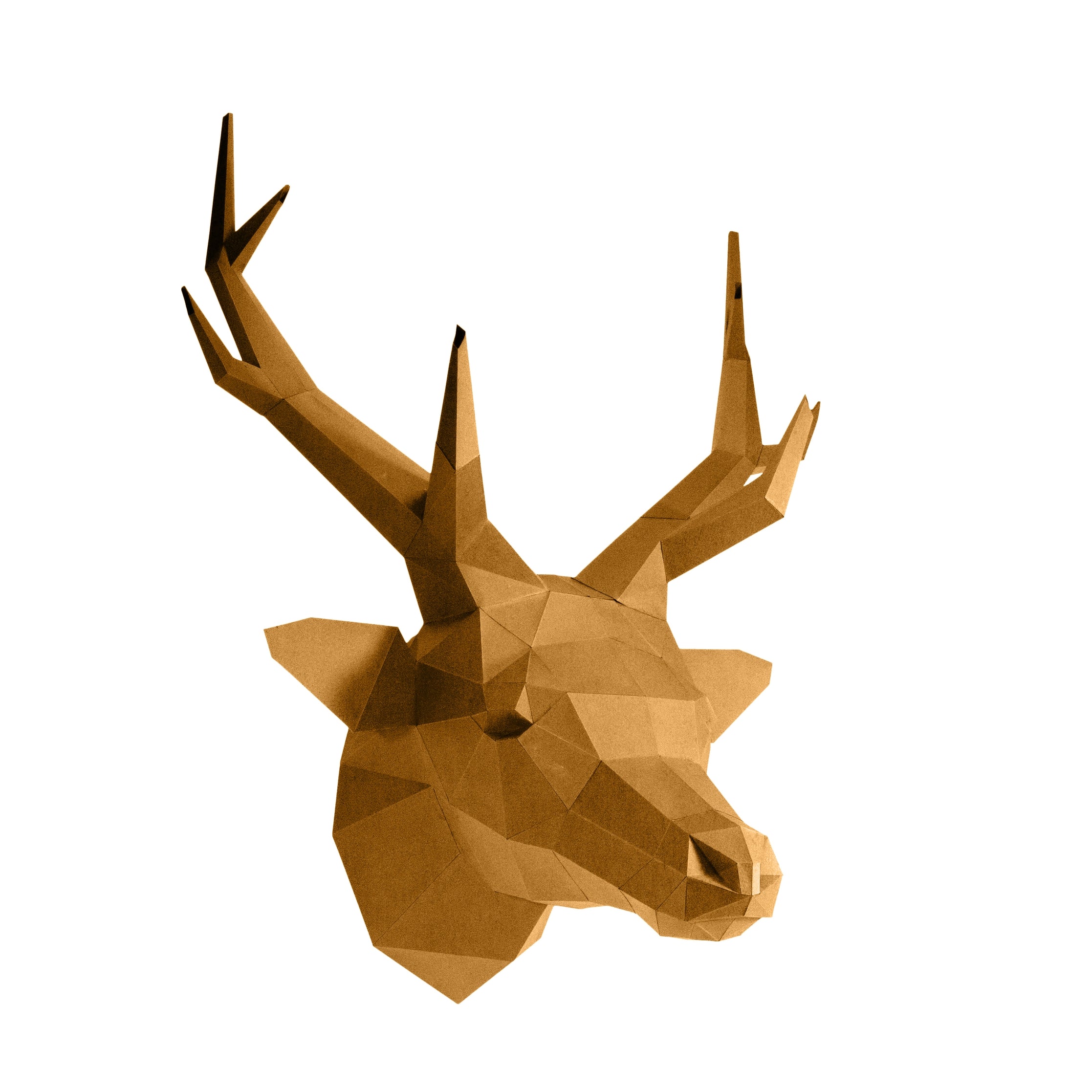 3D Papercraft Wall Art Kit - Gold Deer Head